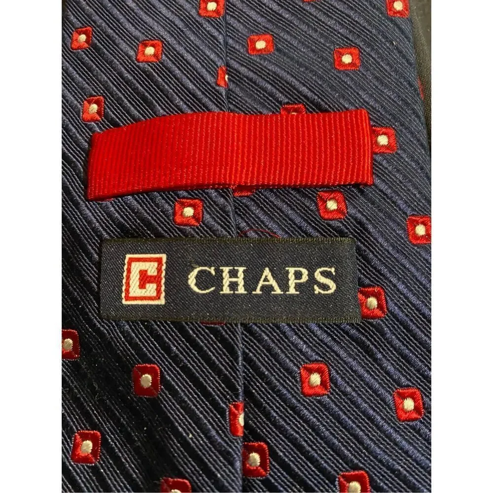 Chaps Ralph, Lauren, men’s blue and red silk tie 57